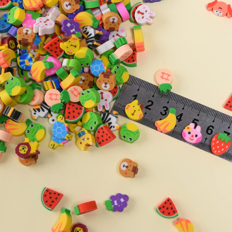 MGTECH 300Pcs Mini Erasers for Kids Bulk, Small Animal Fruit Erasers - Image 3